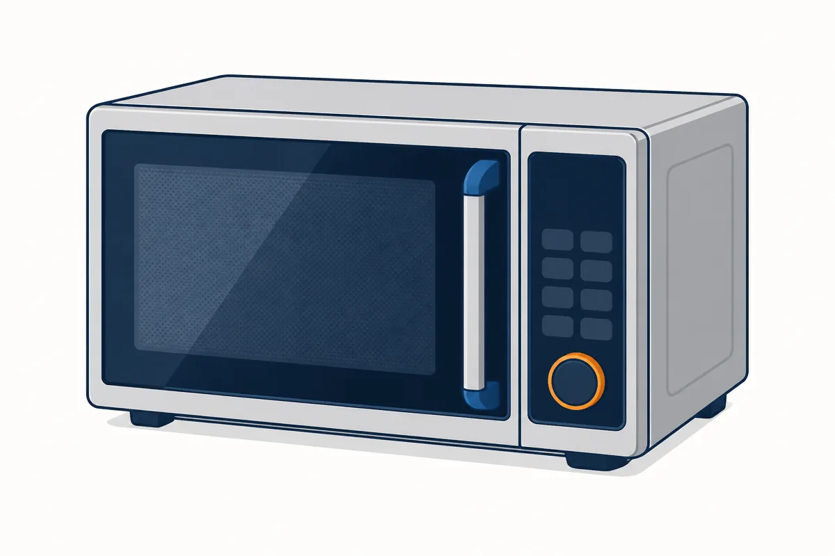 Illustration of a countertop microwave oven