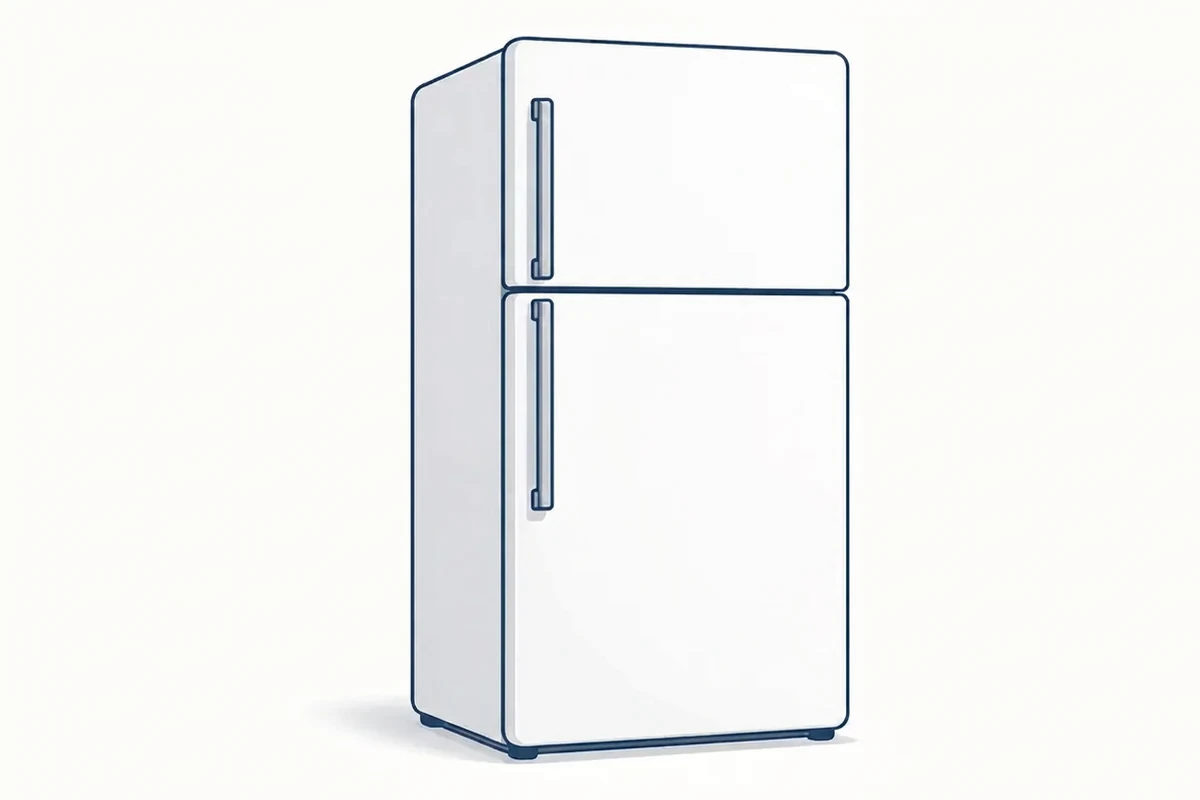 Illustration of a double-door refrigerator